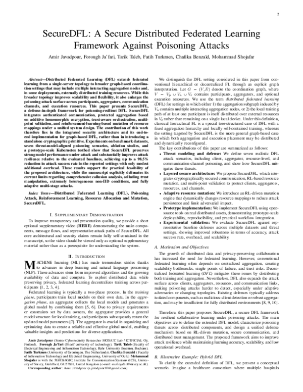 (PDF) SecureDFL: A Secure Distributed Federated Learning Framework ...