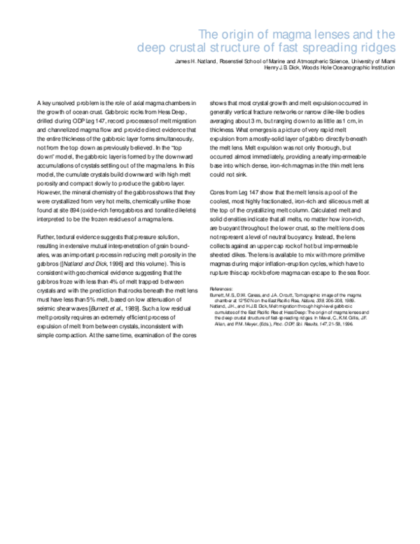 (PDF) Melt Migration through High-Level Gabbroic Cumulates of the East ...