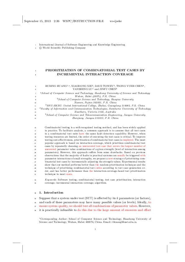 (PDF) Prioritization of Combinatorial Test Cases by Incremental ...