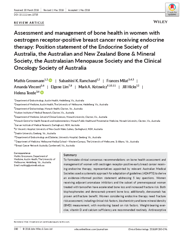 (PDF) Assessment and management of bone health in women with oestrogen ...