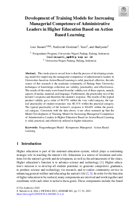 (PDF) Development of Training Models for Increasing Managerial ...
