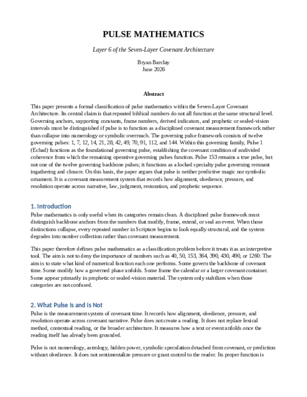 (PDF) Pulse Mathematics