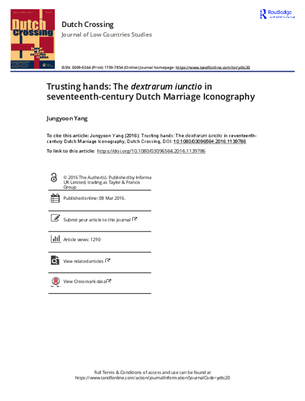 (PDF) Trusting hands: The dextrarum iunctio in seventeenth-century ...