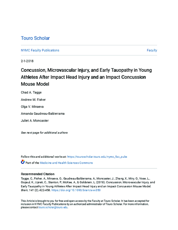 (PDF) Concussion, microvascular injury, and early tauopathy in young ...