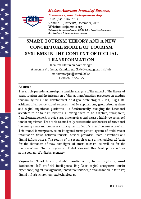 (PDF) SMART TOURISM THEORY AND A NEW CONCEPTUAL MODEL OF TOURISM ...
