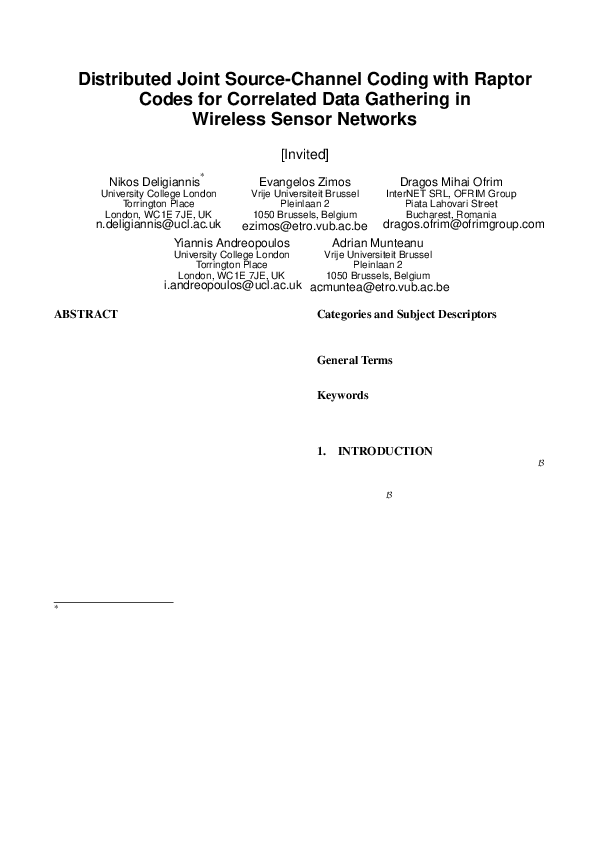 (PDF) Distributed Joint Source-Channel Coding with Raptor Codes for ...