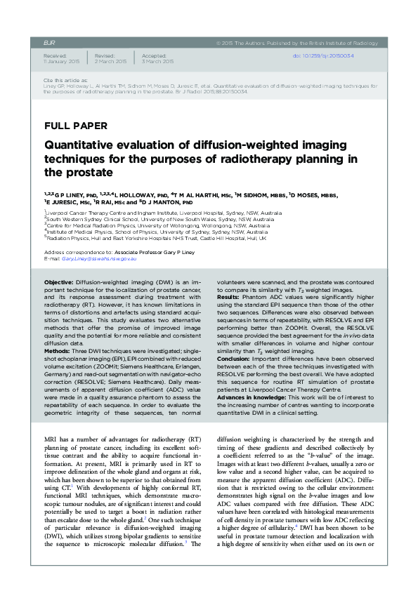 (PDF) Quantitative evaluation of diffusion-weighted imaging techniques ...