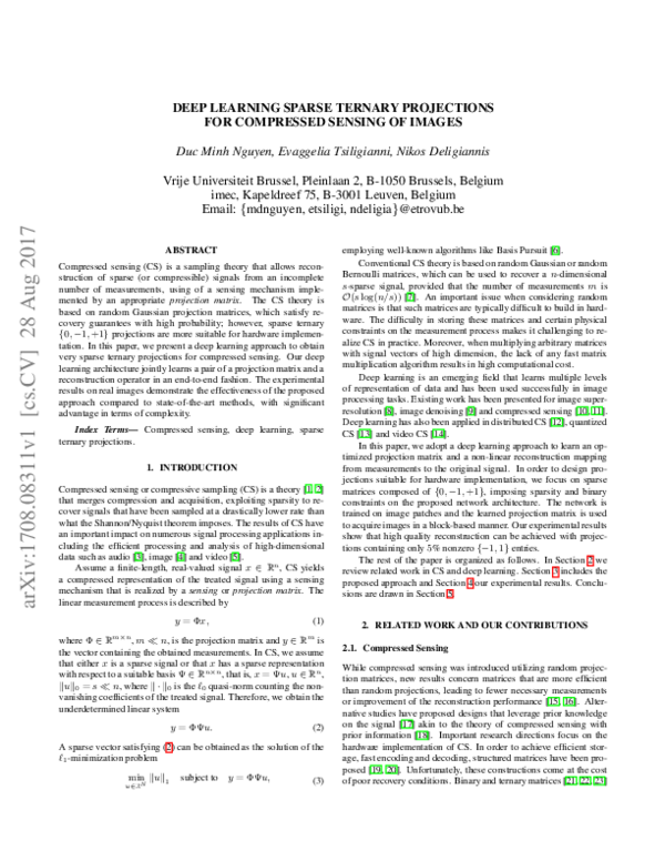 (PDF) Deep learning sparse ternary projections for compressed sensing ...