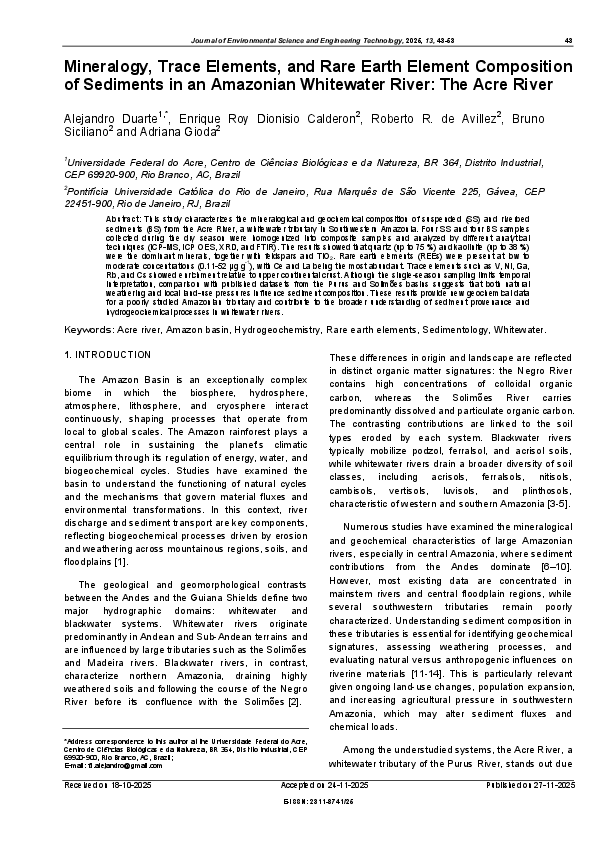 (PDF) Mineralogy, Trace Elements, and Rare Earth Element Composition of ...