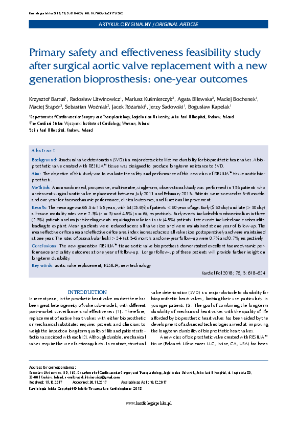 (PDF) Primary safety and effectiveness feasibility study after surgical ...
