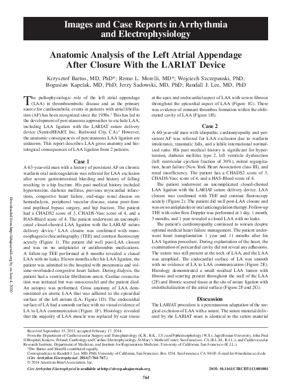 (PDF) Anatomic Analysis of the Left Atrial Appendage After Closure With ...