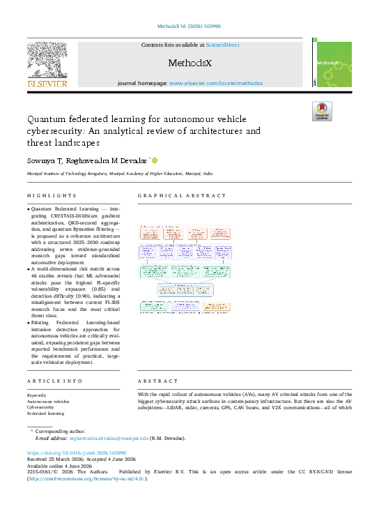 (PDF) Quantum federated learning for autonomous vehicle cybersecurity ...