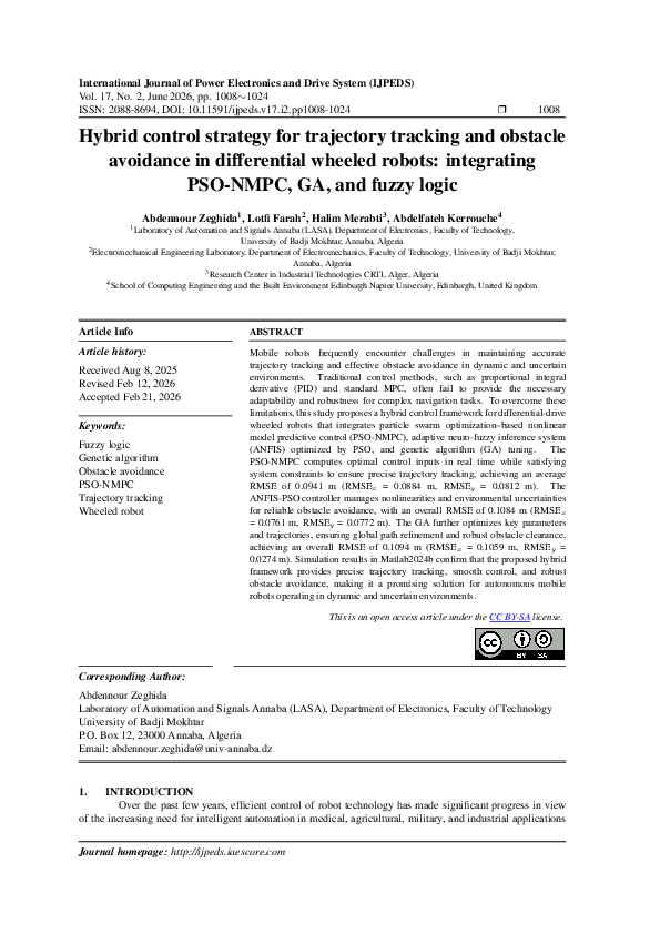 (PDF) Hybrid control strategy for trajectory tracking and obstacle ...
