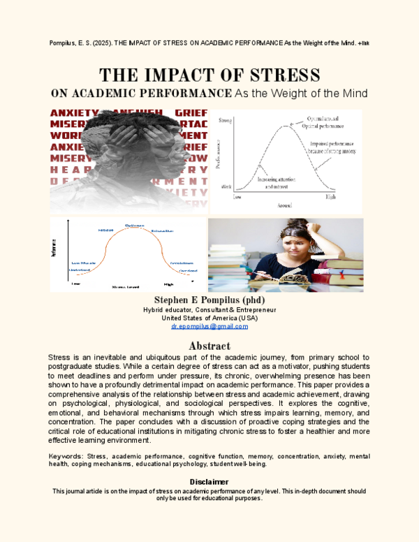 (PDF) THE IMPACT OF STRESS ON ACADEMIC PERFORMANCE As the Weight of the ...