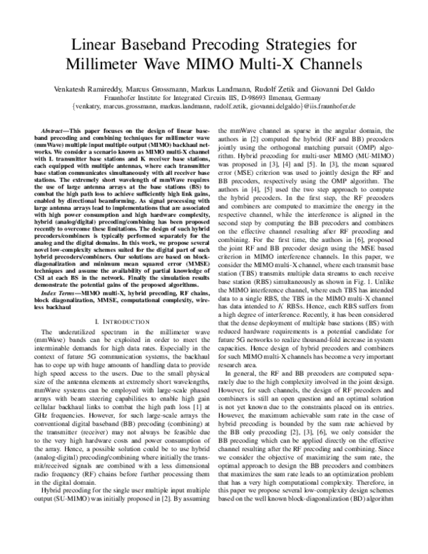 (PDF) Linear baseband precoding strategies for millimeter wave MIMO ...