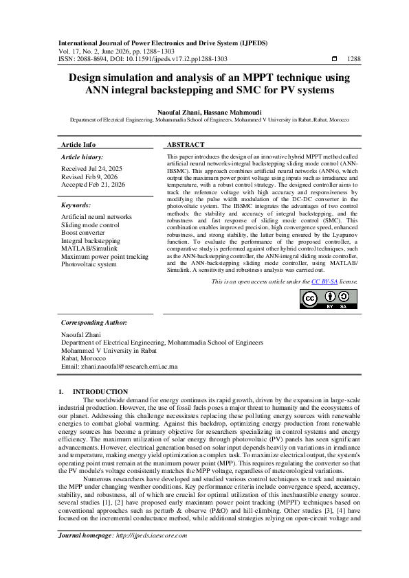 (PDF) Design simulation and analysis of an MPPT technique using ANN ...