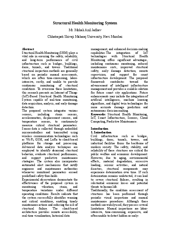 (PDF) Structural Health Monitoring System