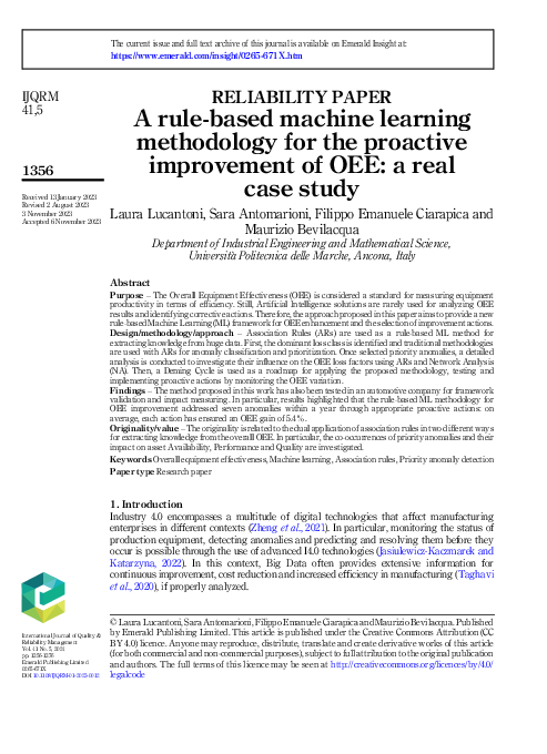 (PDF) A rule-based machine learning methodology for the proactive ...