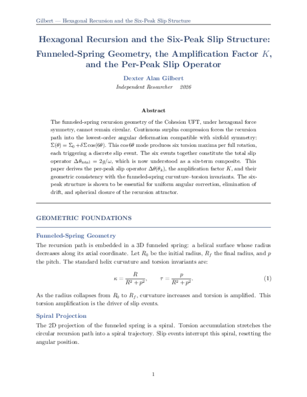 (PDF) Hexagonal Recursion and the Six-Peak Slip Structure