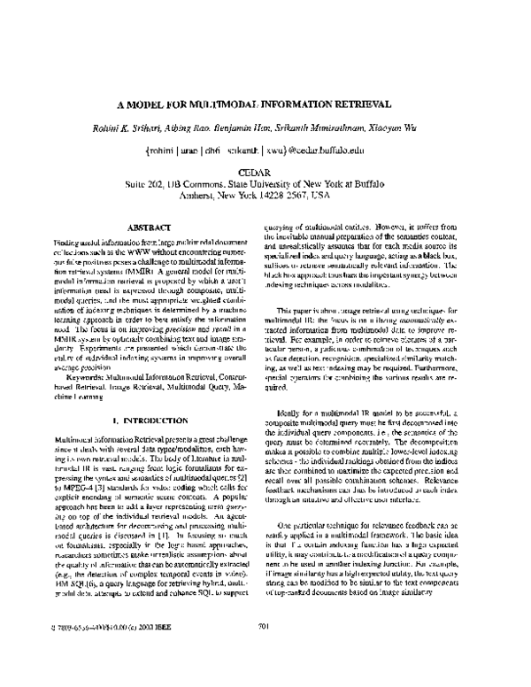 (PDF) A model for multimodal information retrieval