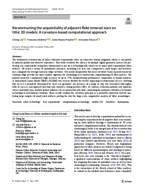 (PDF) Reconstructing the sequentiality of adjacent flake removal scars ...
