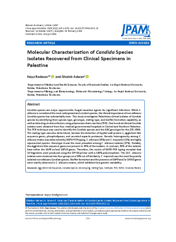 (PDF) Molecular Characterization of Candida Species Isolates Recovered ...