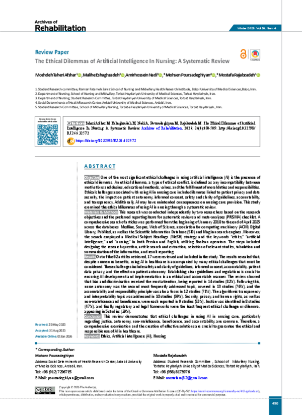 (PDF) The Ethical Dilemmas of Artificial Intelligence In Nursing: A ...