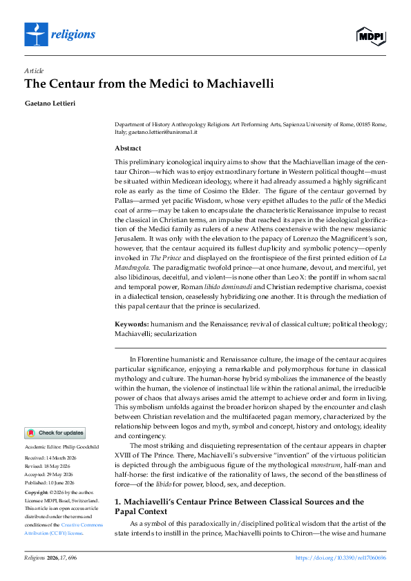(PDF) The Centaur from the Medici to Machiavelli
