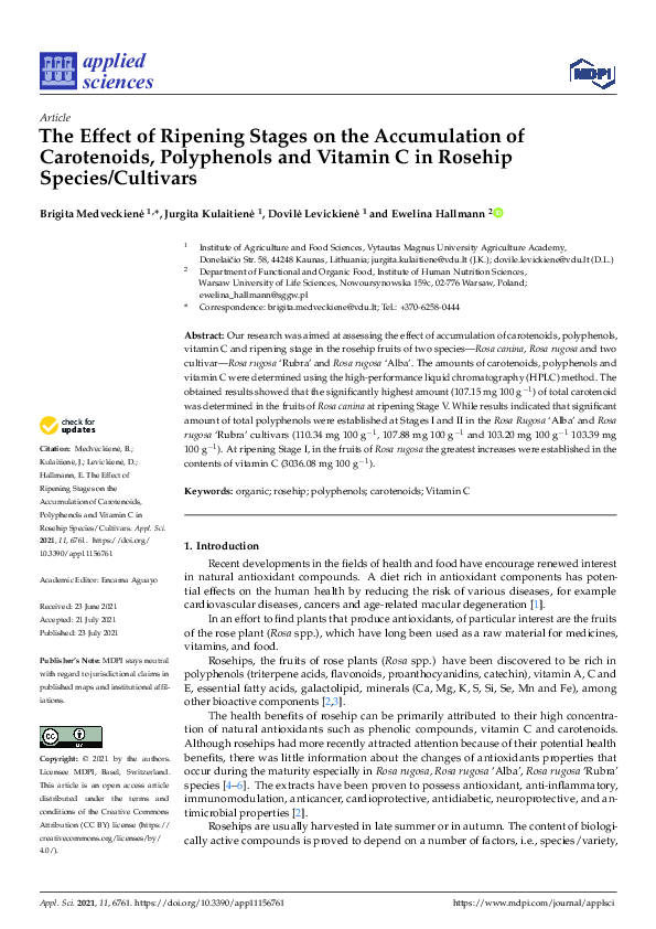 (PDF) The Effect of Ripening Stages on the Accumulation of Carotenoids ...