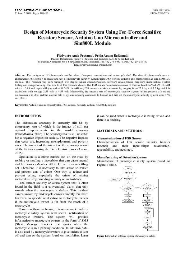 (PDF) Design of Motorcycle Security System Using Fsr (Force Sensitive ...