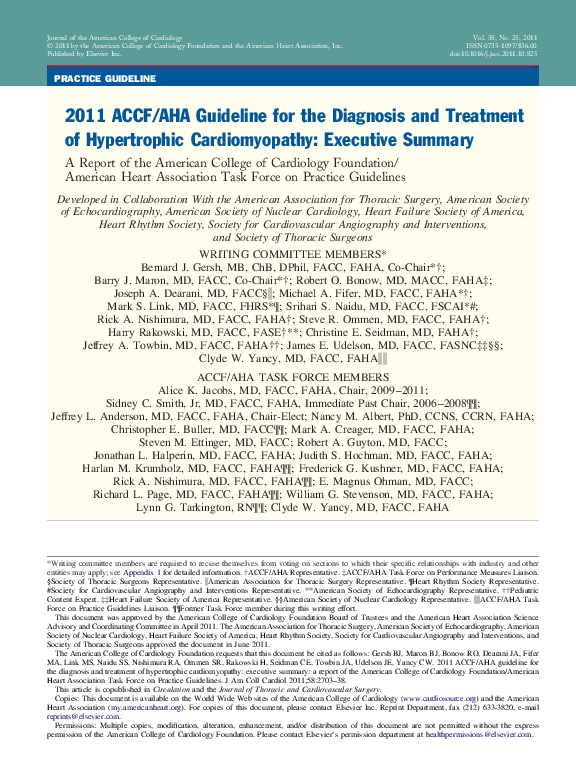 (PDF) 2011 ACCF/AHA Guideline for the Diagnosis and Treatment of ...
