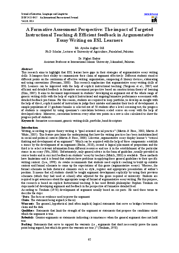 (PDF) A Formative Assessment Perspective: The impact of Targeted ...