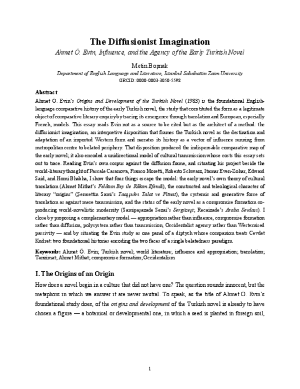 (PDF) The Diffusionist Imagination