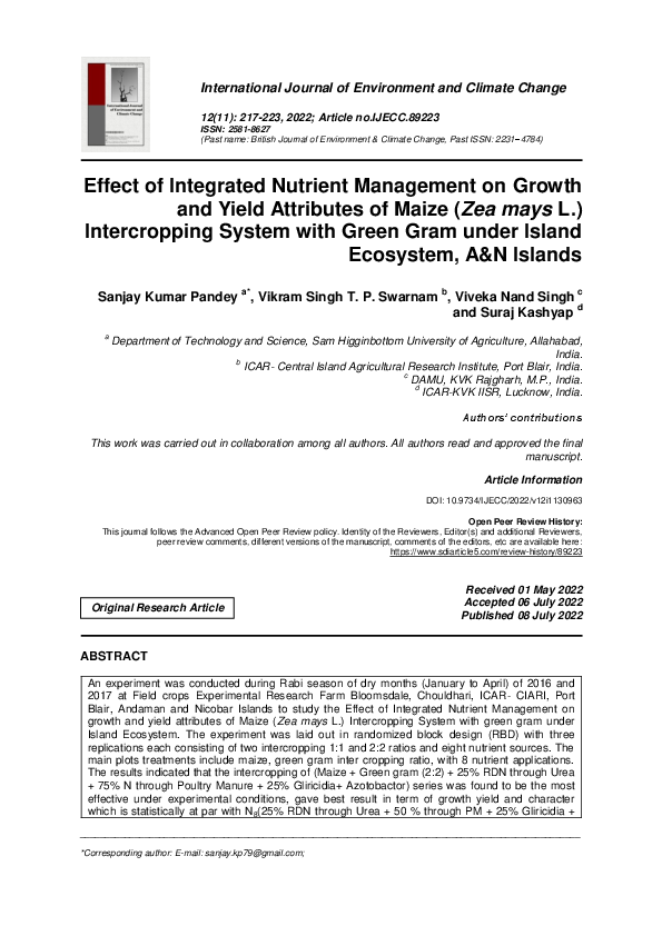(PDF) Effect of Integrated Nutrient Management on Growth and Yield ...