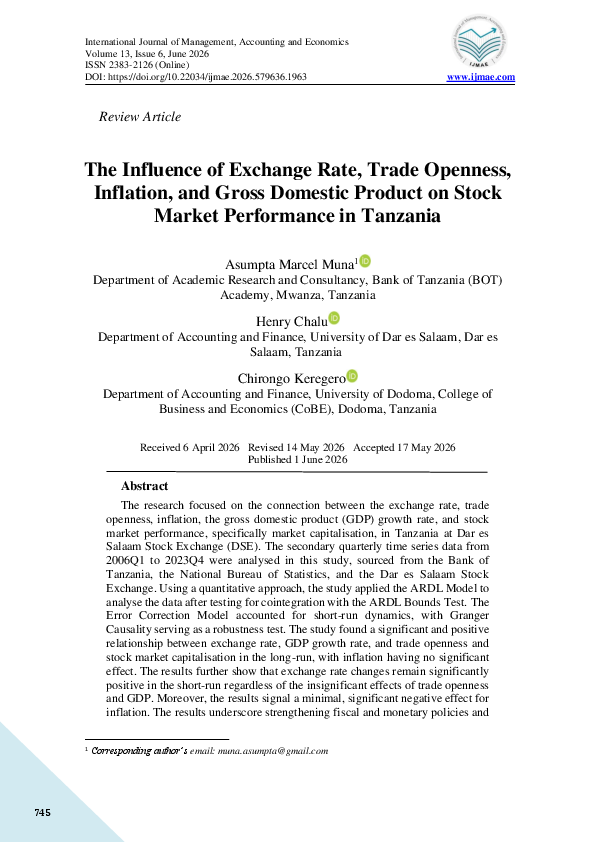 (PDF) The Influence of Exchange Rate, Trade Openness, Inflation, and ...