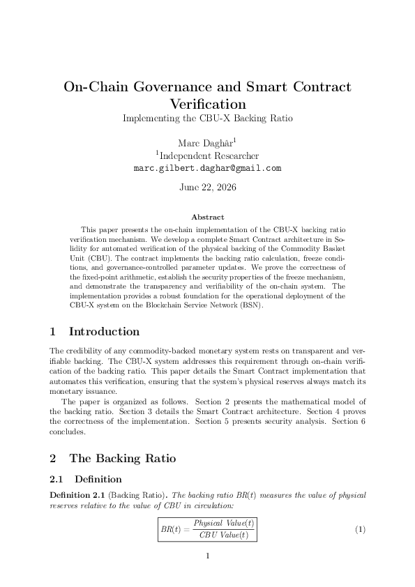 (PDF) On-Chain Governance and Smart Contract Verification