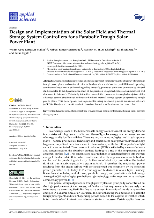 (PDF) Design and Implementation of the Solar Field and Thermal Storage ...