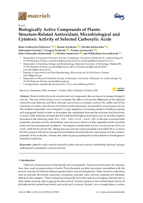 (PDF) Biologically Active Compounds of Plants: Structure-Related ...