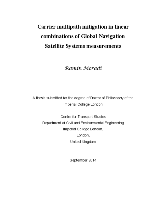 (PDF) Carrier multipath mitigation in linear combinations of Global ...