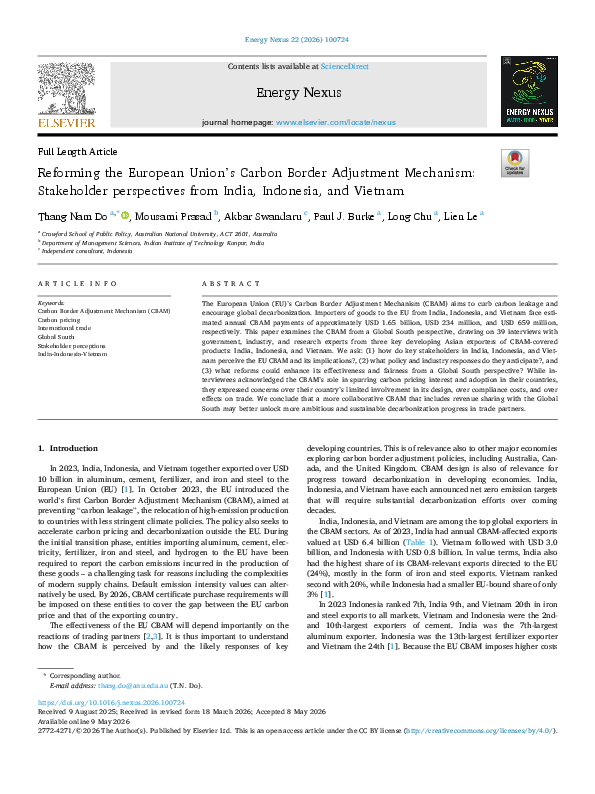 (PDF) Reforming the European Union's Carbon Border Adjustment Mechanism ...