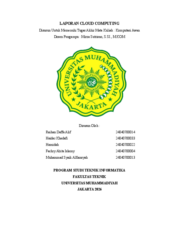 (PDF) LAPORAN CLOUD COMPUTING