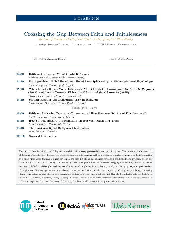 (PDF) Crossing the Gap Between Faith and Faithlessness