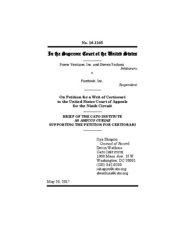 (PDF) In the Supreme Court of the United States __________ On Petition ...