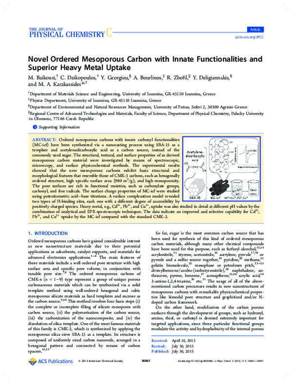 (PDF) Novel Ordered Mesoporous Carbon with Innate Functionalities and ...
