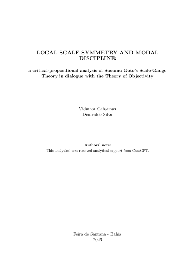 (PDF) LOCAL SCALE SYMMETRY AND MODAL DISCIPLINE: a critical ...