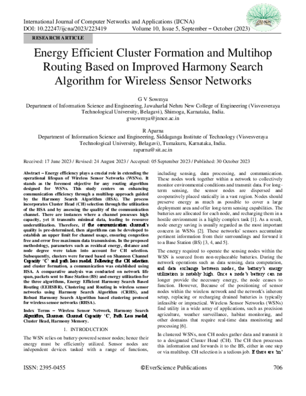 (PDF) Energy Efficient Cluster Formation and Multihop Routing Based on ...