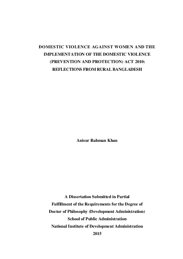 (PDF) Domestic violence against women and the implementation of the ...