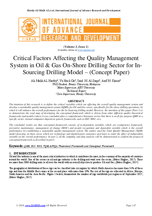 (PDF) Critical Factors Affecting the Quality Management System in Oil ...
