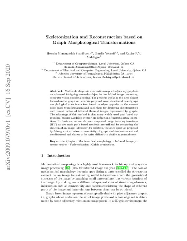 (PDF) Skeletonization and Reconstruction based on Graph Morphological ...