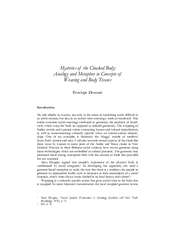 (PDF) Mysteries of the cloaked body analogy and metaphor in concepts